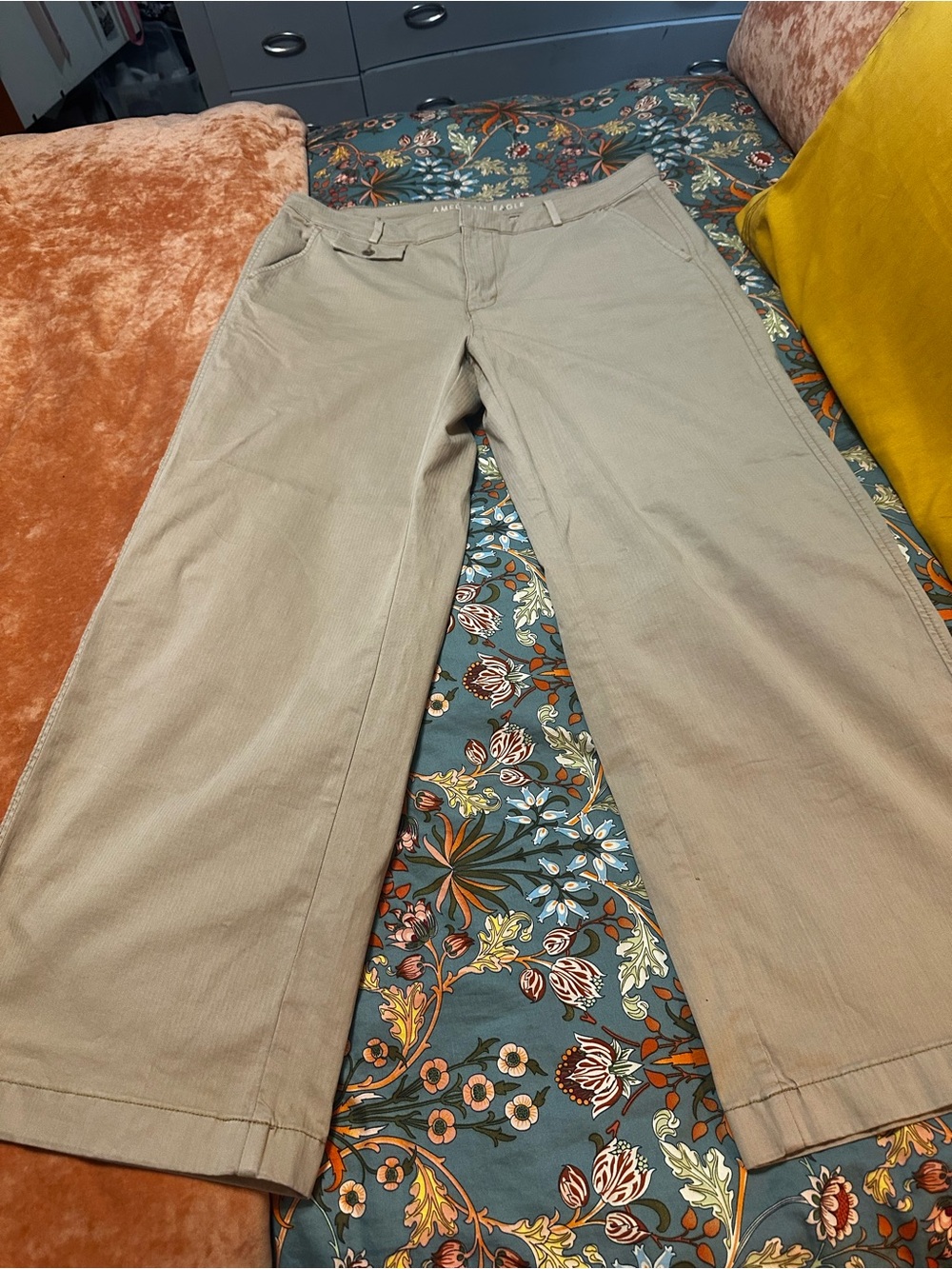 American Eagle Outfitters Beige wide leg trousers